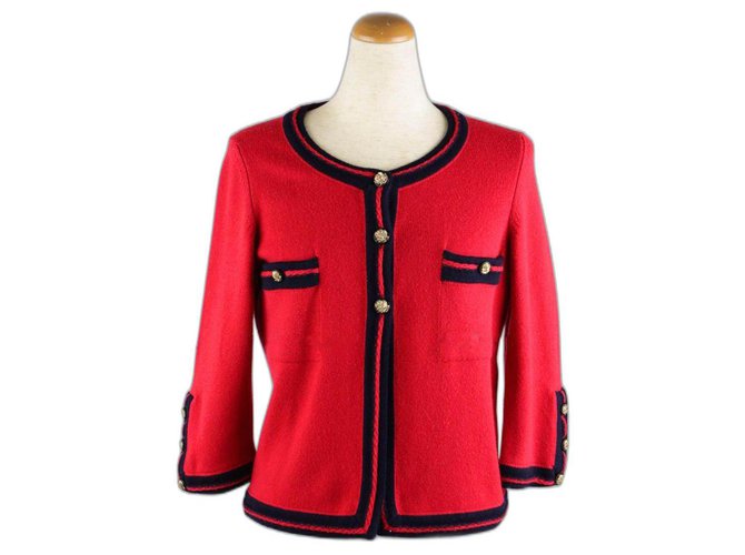 Chanel Giacca in cashmere raro Rosso Cachemire  ref.332575