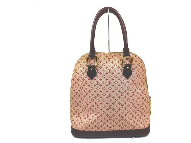 Louis Vuitton Cerise Monogram Bordeaux Mini Lin Alma Haut Bag Leather  ref.332915