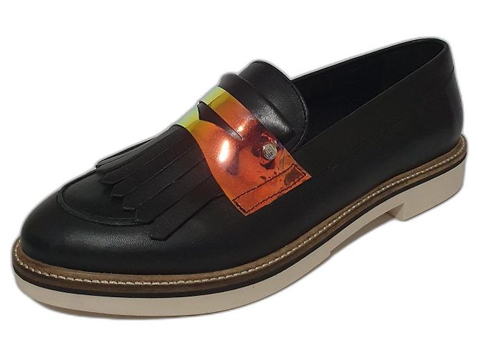 Tommy Hilfiger Leather Flats Black Size 41