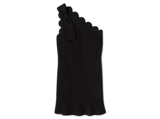 Victoria Beckham x Target Schwarzes One Shoulder Kleid mit Rüschen