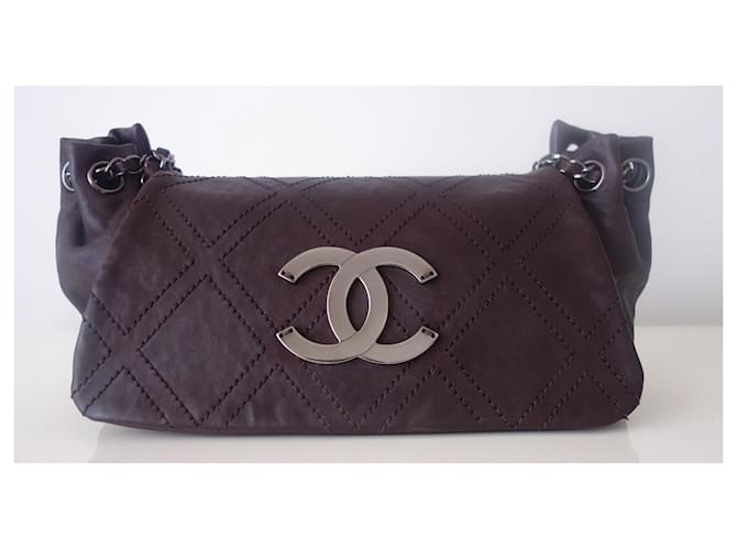 Chanel braune Tasche Leder  ref.333031