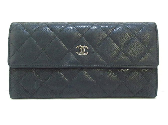 Chanel Matrasse Black Leather  ref.333032