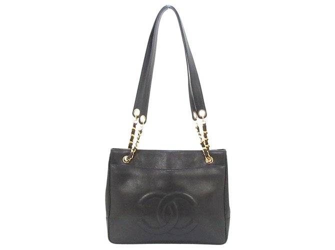 Chanel shopping Black Leather  ref.333060