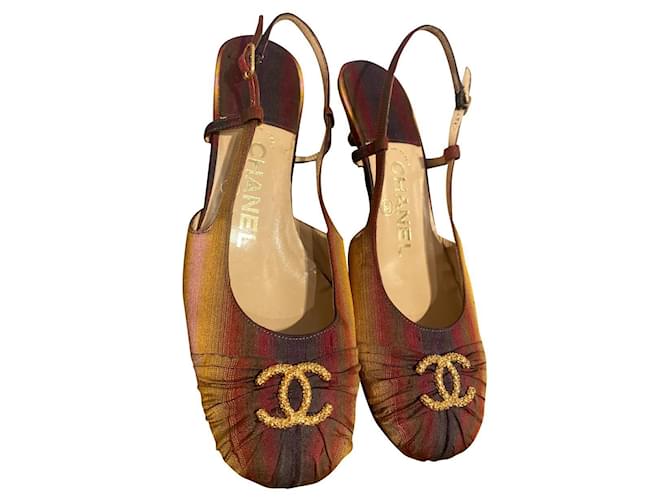 Chanel Heels Multiple colors Satin  ref.333103