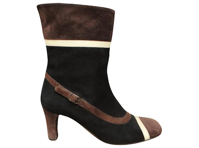 Marni p ankle boots 37 Dark brown Deerskin ref.333121 - Joli Closet