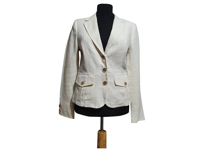 Weekend Max Mara Vestes Lin Blanc  ref.333147