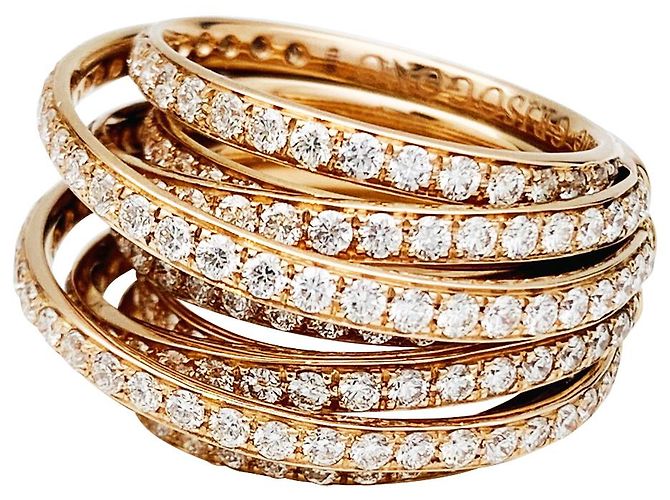 Anillo de oro rosa y diamantes de Grisogono "Allegra".