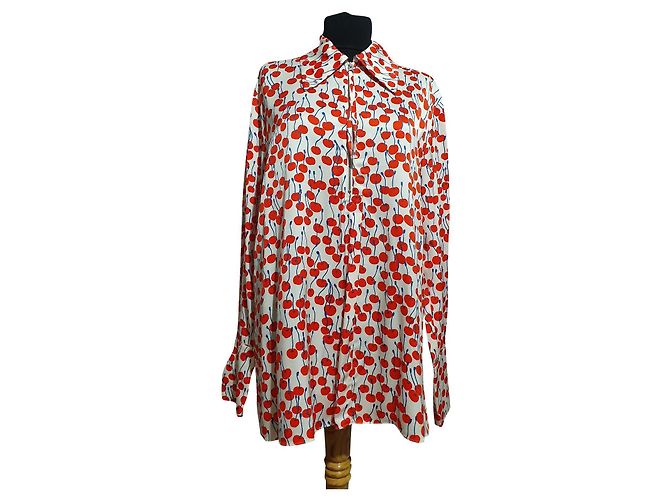 Camicetta Victoria Beckham Ciliegia in Viscosa Multicolore