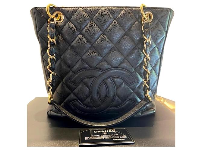 Chanel PST Petite shopping Tote bag Nero Pelle  ref.333229