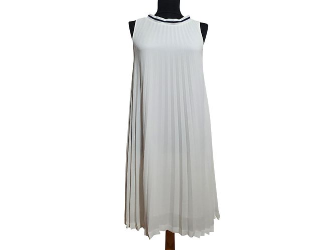 Vestido plisado blanco Mads Norgaard