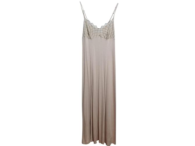 Louis Féraud Vestidos Beige Seda Elastano Modal  ref.333273