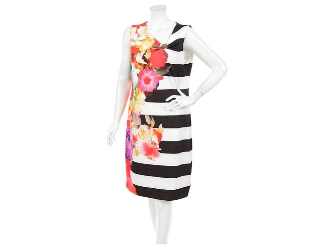 Abito Joseph Ribkoff Floreale e a Righe Bianco e Nero Multicolore