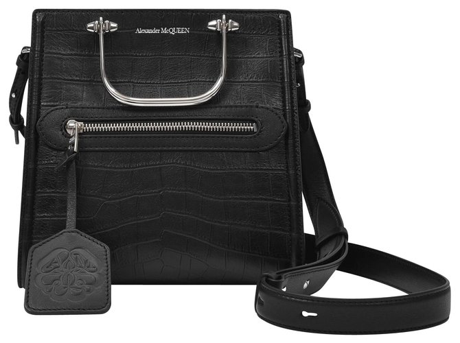 Alexander Mcqueen The Short Story Bag in Black Leather  ref.333340