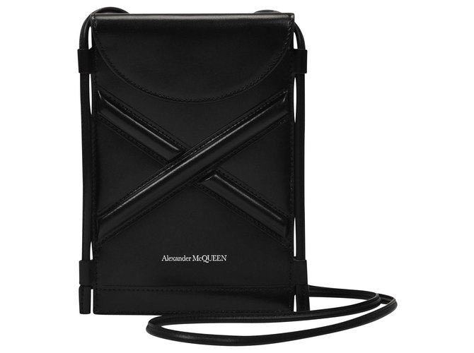 Alexander Mcqueen The Curve Micro Bag in Black Leather  ref.333345