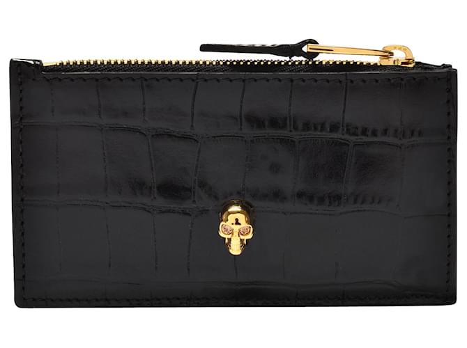 Small Zip Pouch W/Cc Wallet - Alexander Mcqueen - Black - Leather  ref.333347