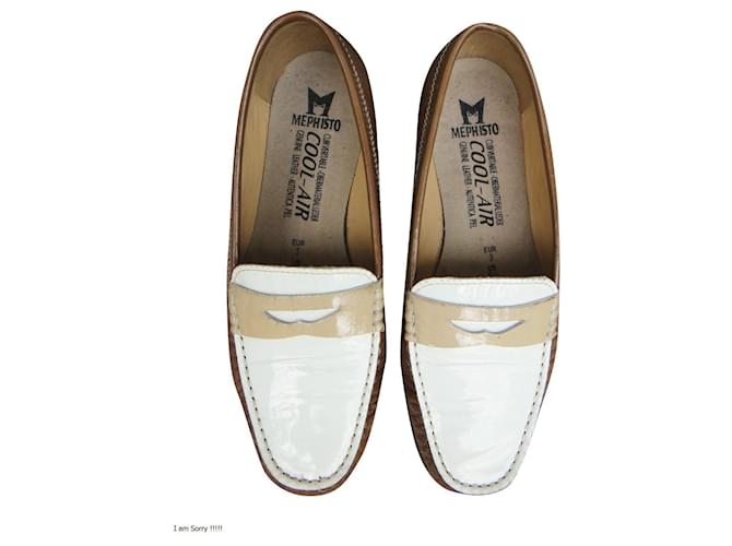 Autre Marque Mephisto p loafers 35,5, White Light brown Leather  ref.333426