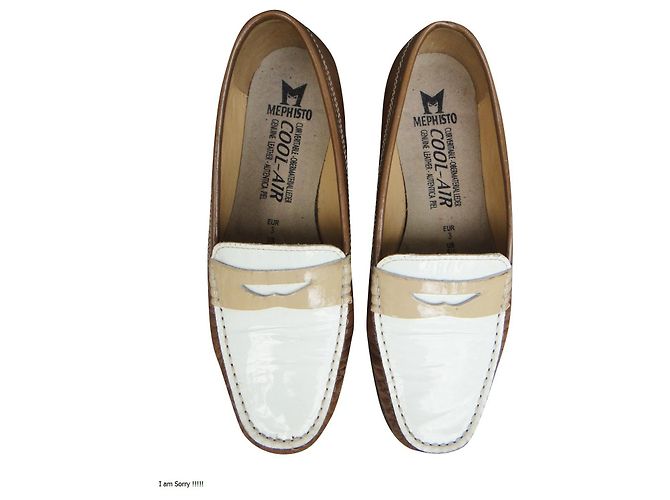 Autre Marque Mephistop Loafer 35,5, Weiß Hellbraun