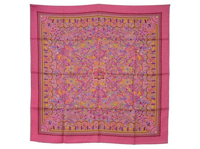 Hermès square hermes garden of armenia Pink Silk  ref.333433