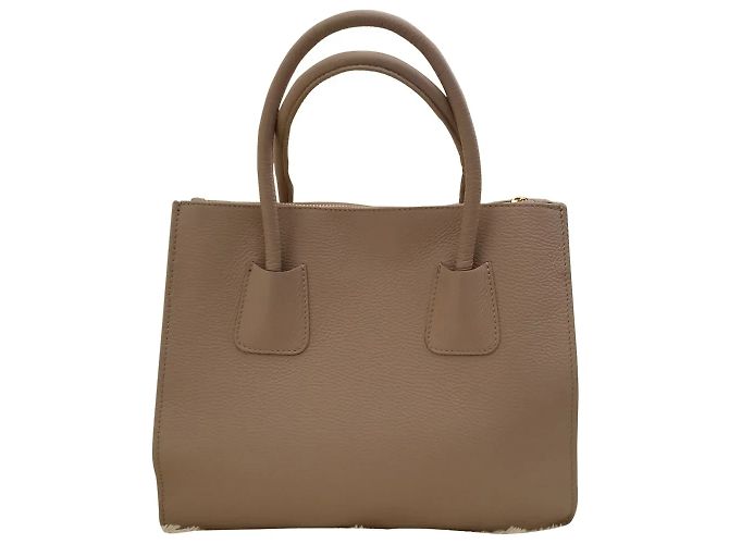 Autre Marque Carla Ferreri Leder Handtasche Beige