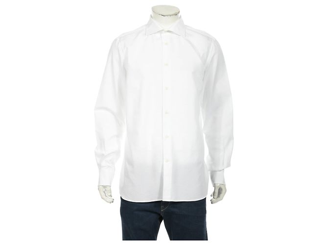 Autre Marque Camisa Boggi de algodón blanco talla 43