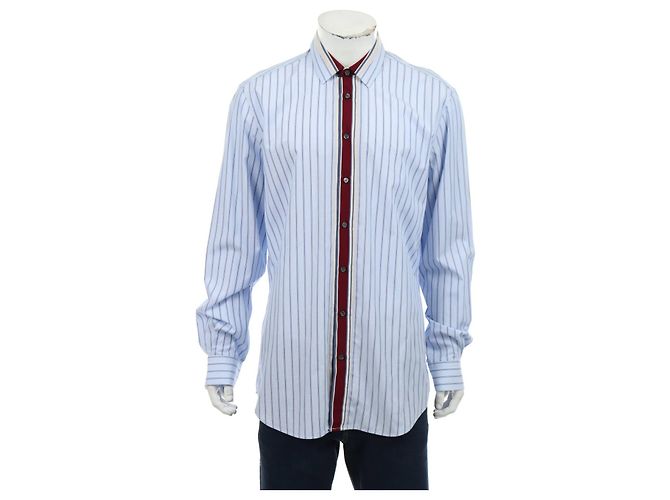 Camicia Joseph a righe blu in cotone L