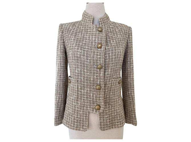Chanel Beige Tweed Jacket  ref.333544