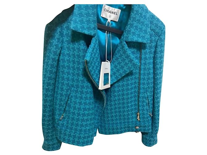 Chanel 2019 Blue jacket Tweed  ref.333545