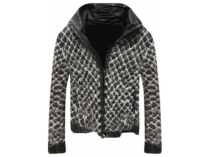 Chanel 9,2Veste en cuir noire K$  ref.333594