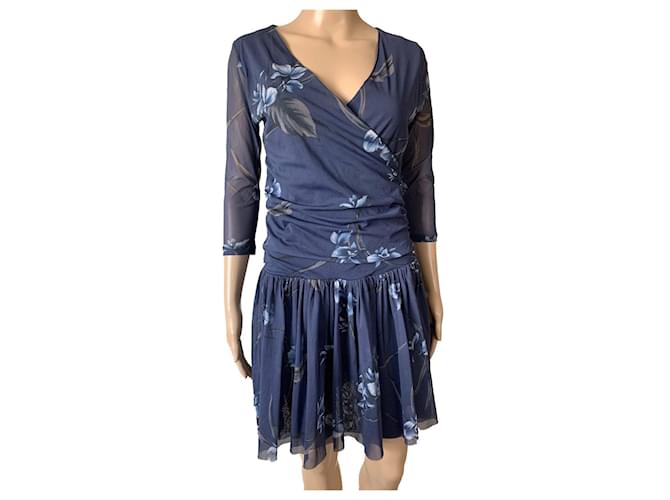 Ganni Dresses Blue Polyamide  ref.333596