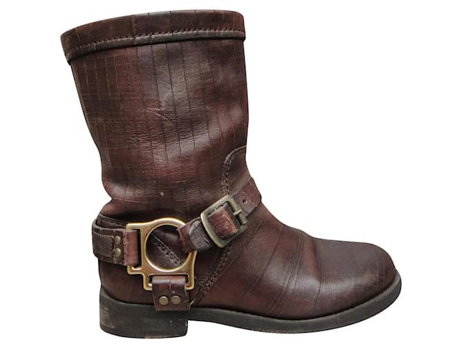 Dolce & Gabbana Dolce & Gabanna p boots 36 Brown Leather  ref.333600