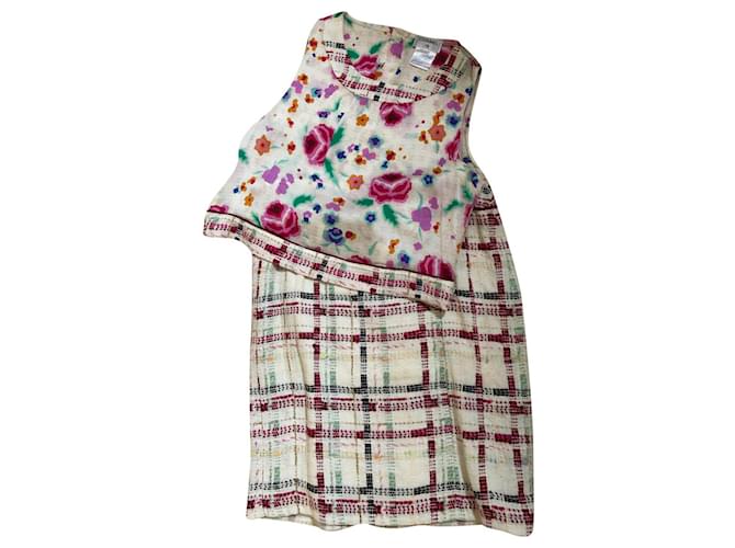 Chanel Skirt and top set Beige Silk  ref.333628