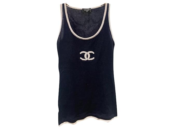 Chanel Collector Navy blue Cotton  ref.333637