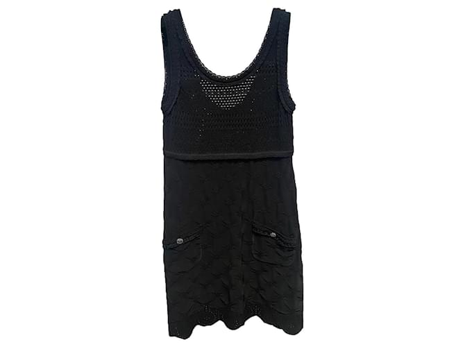 Chanel Dresses Black Viscose Polyamide  ref.333640