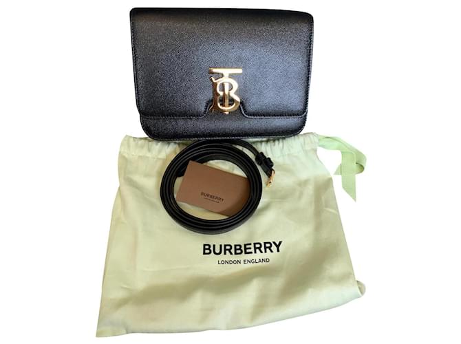 Tb bag leather crossbody bag Burberry Black in Leather - 33760216