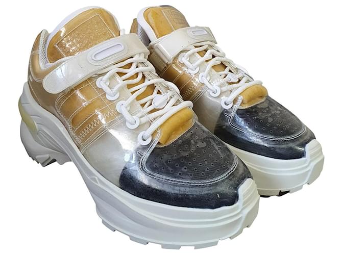 Maison Martin Margiela Sneakers White Multiple colors Yellow Leather Synthetic Cloth  ref.333650