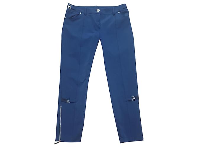 Pantalones leggings Elisabetta Franchi Azul marino Algodón Poliamida  ref.333668