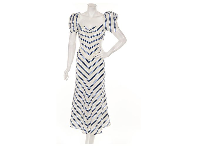 Autre Marque Vestido Largo Alice McCall Azul Blanco Algodón