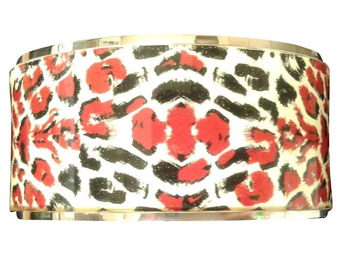 Pulseira Christian Lacroix em Aço com Esmalte de Leopardo Multicor