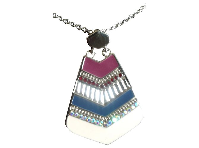 Colar Christian Lacroix com Strass e Esmalte Multicor