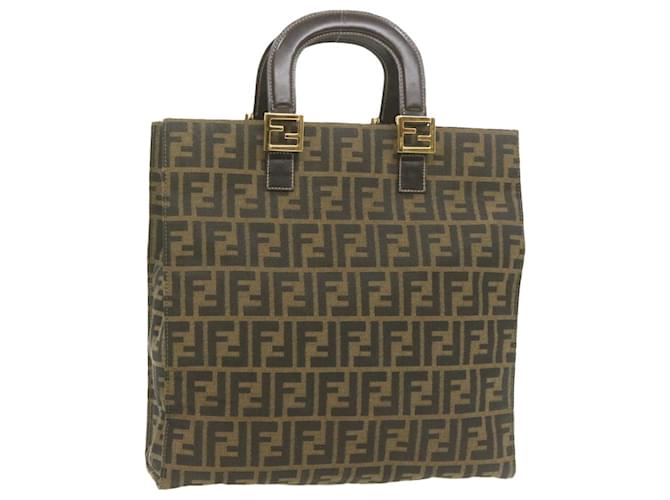 FENDI Zucca Canvas Tote Bag Brown Auth gt1693 ref.432522 - Joli Closet