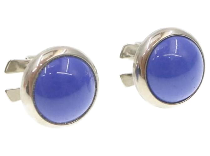 Hermès HERMES Earrings Blue Auth fm134 Navy blue Cotton  ref.334314