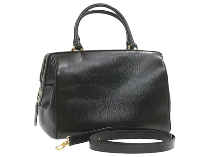 Céline CELINE Hand Bag Shoulder Bag 2way Leather Black Auth gt434  ref.334415