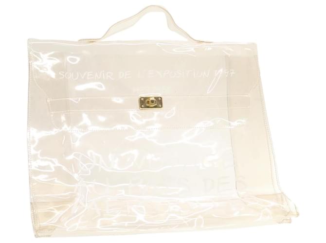 Hermès HERMES Vinyl Kelly Hand Beach Bag SOUVENIR DE L'EXPOSITION 1997 Auth gt442 Plástico  ref.334424