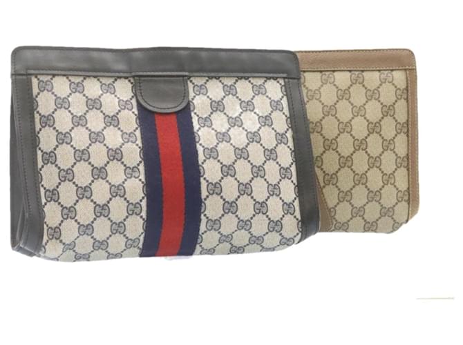 バッグ GUCCI SHERRY LINE GG PATTERN CLUTCH BAG Vintage GUCCI Sherry line GG pattern clutch bag PVC leather