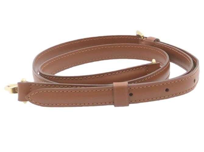 LOUIS VUITTON Leather Adjastable Shoulder Strap 102-120cm Brown LV Auth 23775  ref.334532