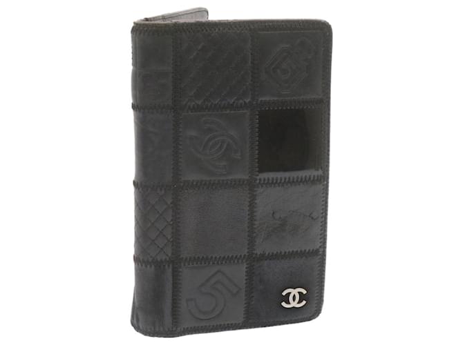 CHANEL Icon Long Wallet Leather Black CC Auth th1577  ref.334584