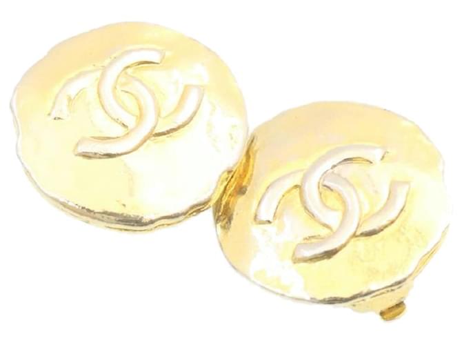 CHANEL CC Logo Clip on Earring Gold Tone CC Auth ar4431 Golden Metal  ref.334641