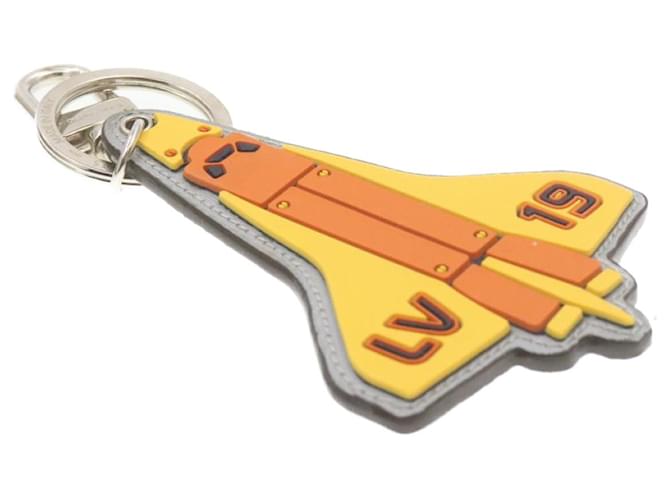 LOUIS VUITTON Monogram Titan Porte Cles Rocket Key Ring MP2215 LV Auth 20113 Silvery Orange Metal  ref.334818