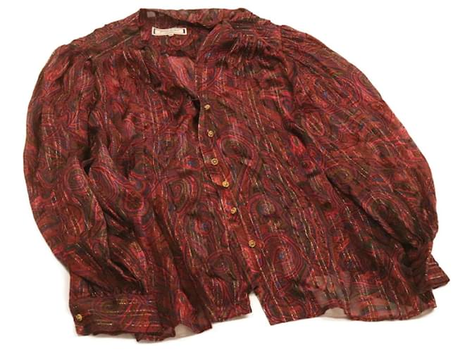 SAINT LAURENT Shirt Silk Polyester Red Auth ar4144  ref.334963