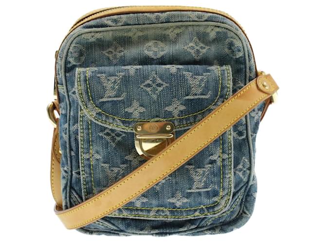 L OUIS VUITTON CAMERA BAG SHOULDER BAG BLUE MONOGRAM DENIM M95348